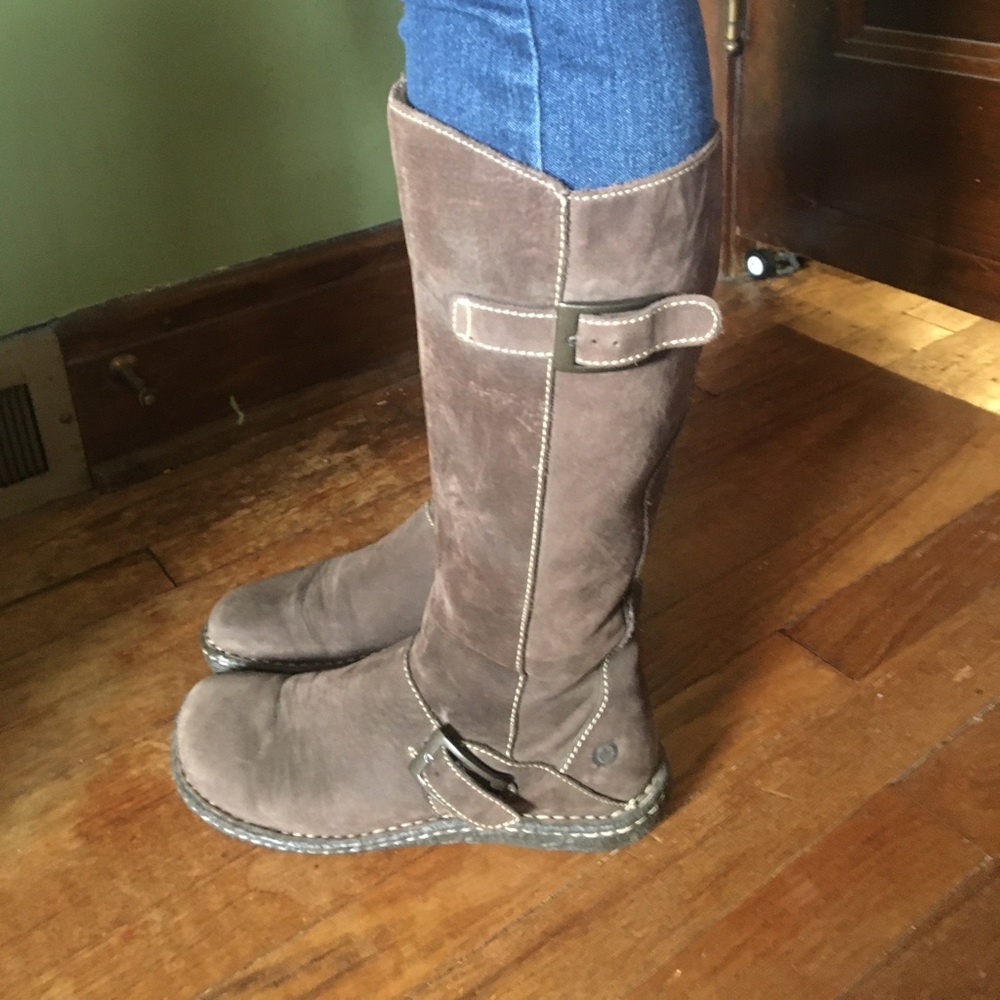 Born leather calf-high boots